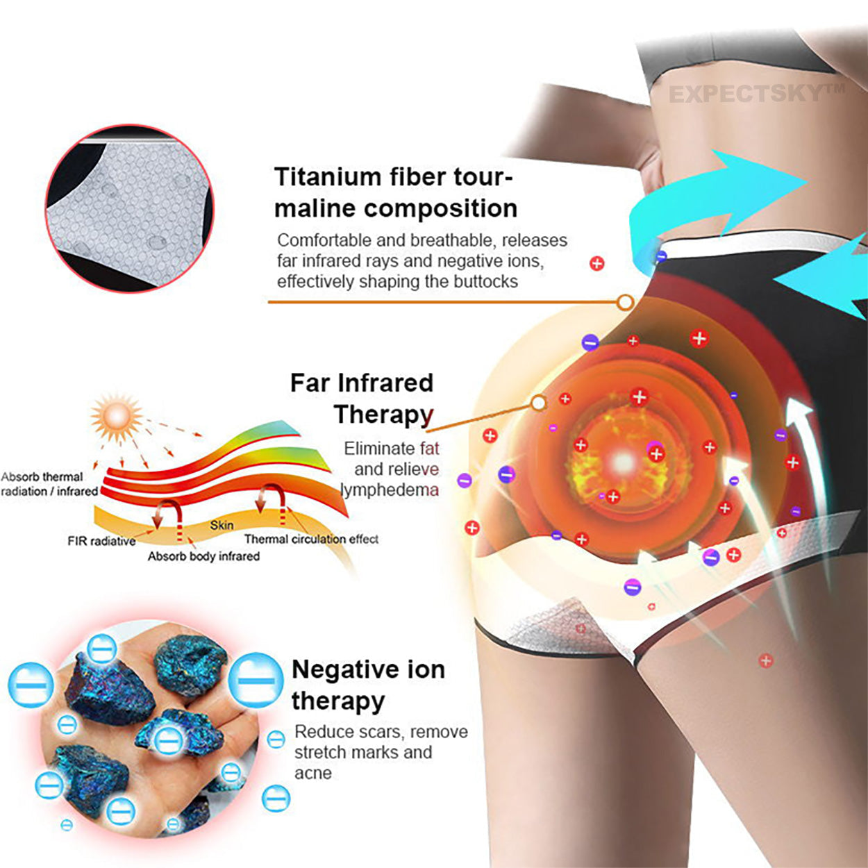 Medical Grade Titanium Fiber Self-heating Tourmaline Shaping Shorts💥